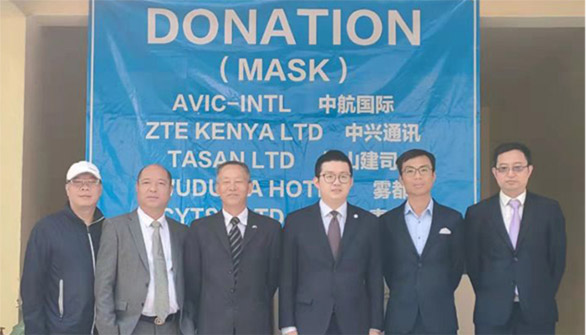 Donating pandemic supplies to locals in Kenya